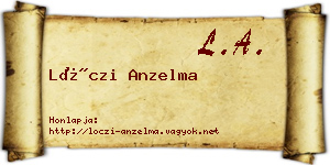 Lóczi Anzelma névjegykártya